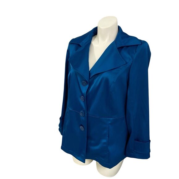 Lane Bryant Blazer Womens Sz 20 Blue Jacket Officecore Corpcore Career Boardroom - Picture 5 of 13